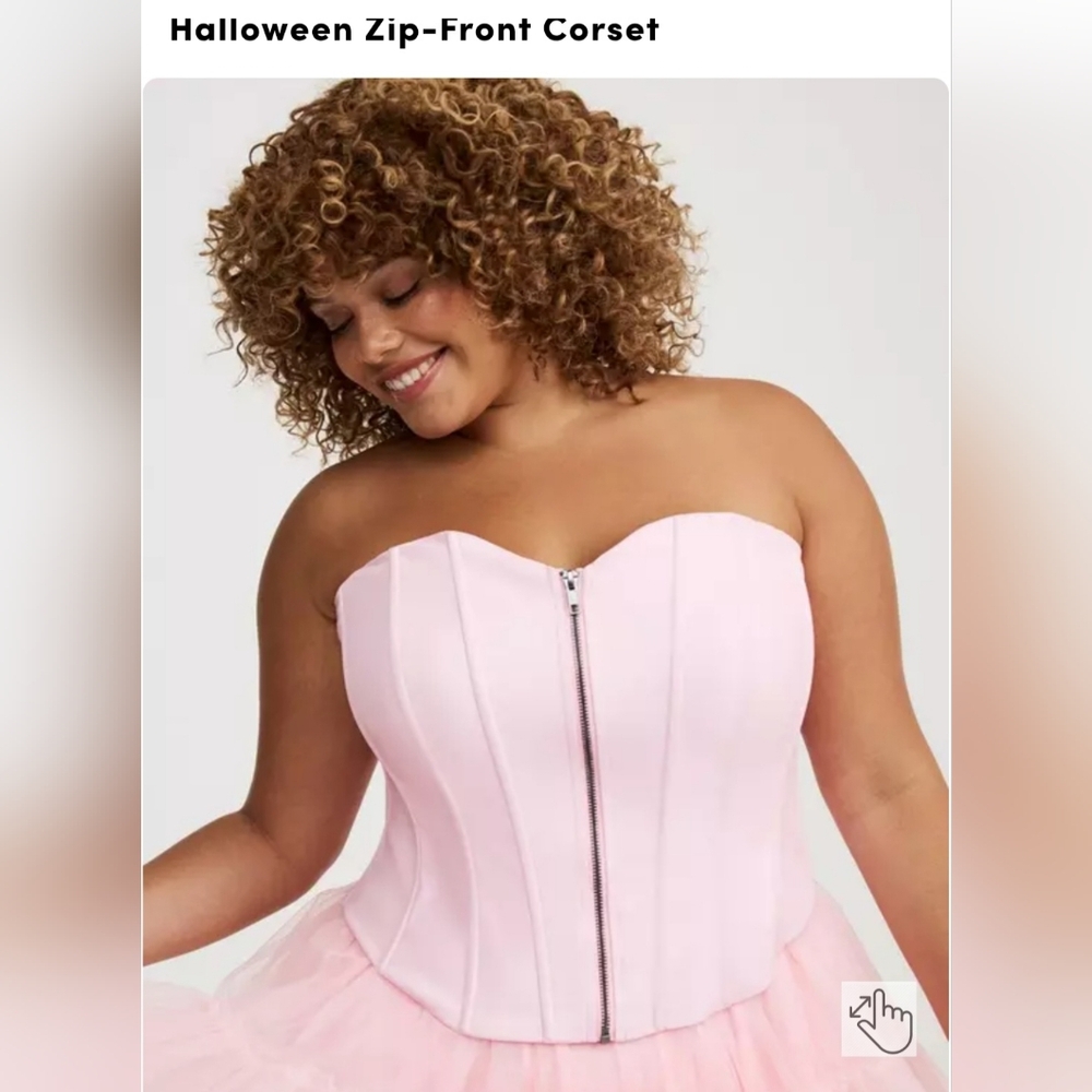 New Torrid Strapless Zip-Front Corset Top in Light Pink 3X